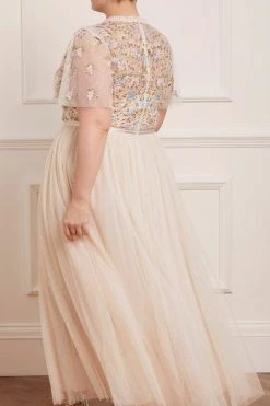 Needle & Thread Holding LTD Emma Ditsy Bodice V-Neck Ankle Gown All - Womenswear