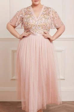 Needle & Thread Holding LTD All - Womenswear Emma Ditsy Bodice V-Neck Ankle Gown