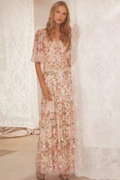 Needle & Thread Holding LTD All - Womenswear Enchanted Meadow Sequin V-Neck Gown