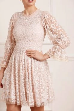 Needle & Thread Holding LTD Filigree Lace Sequin Mini Dress All - Womenswear