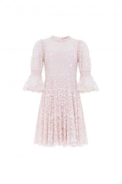 Needle & Thread Holding LTD Filigree Lace Sequin Mini Dress All - Womenswear