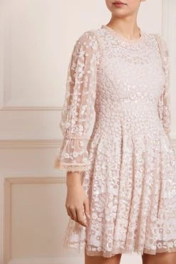 Needle & Thread Holding LTD Filigree Lace Sequin Mini Dress All - Womenswear 12 Needle & Thread Holding LTD Filigree Lace Sequin Mini Dress All - Womenswear