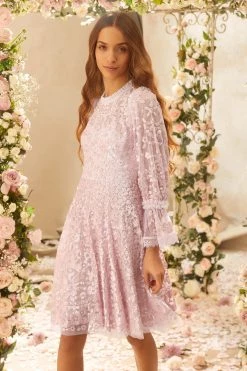 Needle & Thread Holding LTD Filigree Lace Sequin Mini Dress All - Womenswear