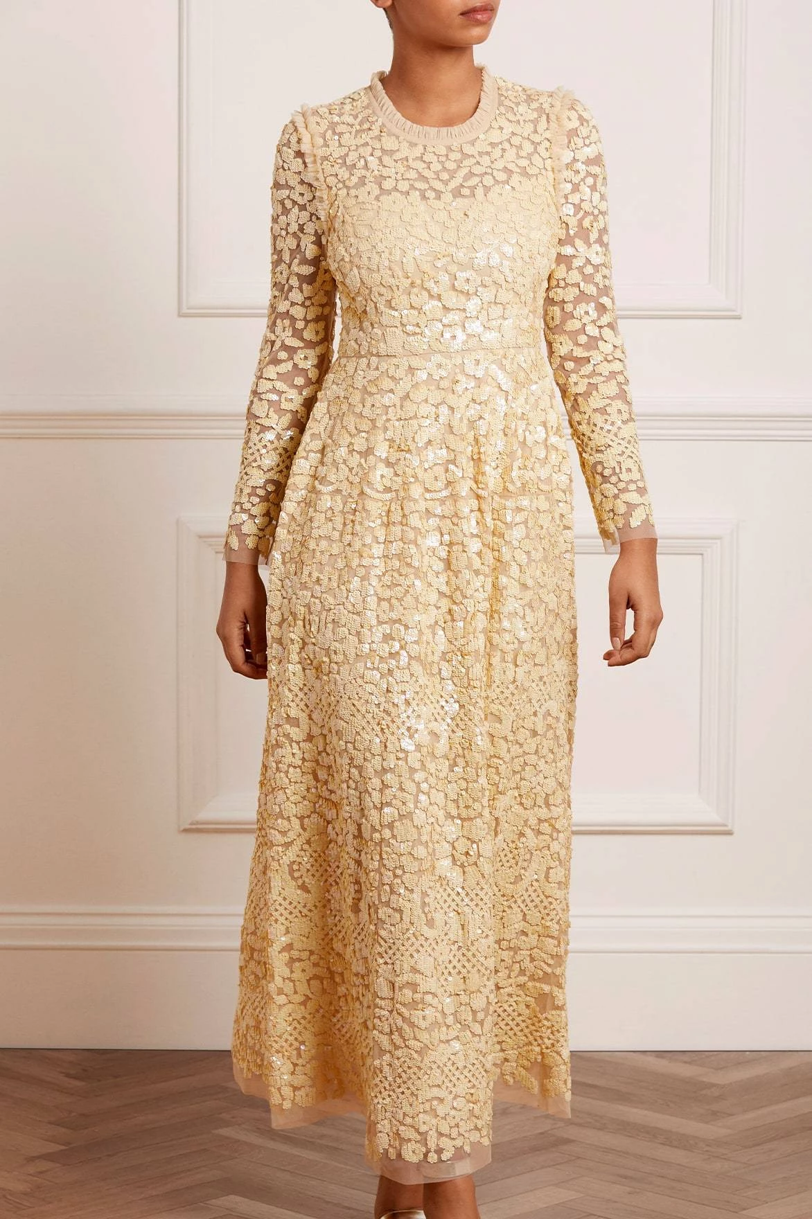 Needle & Thread Holding LTD Floral Daze Sequin Ankle Gown 1 Needle & Thread Holding LTD Floral Daze Sequin Ankle Gown