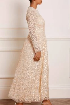 Needle & Thread Holding LTD Floral Daze Sequin Ankle Gown