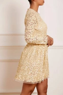 Needle & Thread Holding LTD Floral Daze Sequin Micro Mini Dress