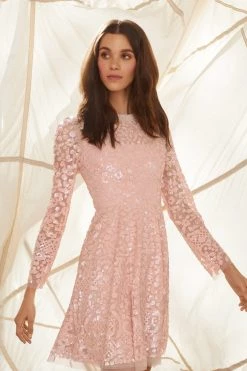 Needle & Thread Holding LTD Floral Daze Sequin Micro Mini Dress