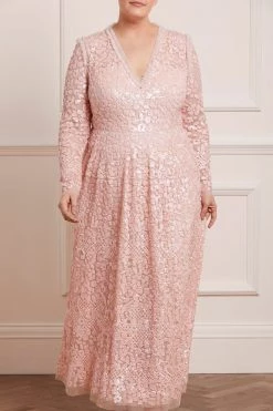 Needle & Thread Holding LTD All - Womenswear Floral Daze Sequin V-Neck Ankle Gown