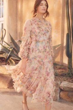 Needle & Thread Holding LTD Floral Diamond Ruffle Ballerina Dress All - Womenswear 12 Needle & Thread Holding LTD Floral Diamond Ruffle Ballerina Dress All - Womenswear