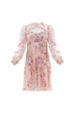 Needle & Thread Holding LTD Floral Diamond Ruffle Dress