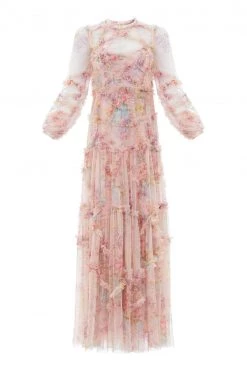 Needle & Thread Holding LTD All - Womenswear Floral Diamond Ruffle Gown
