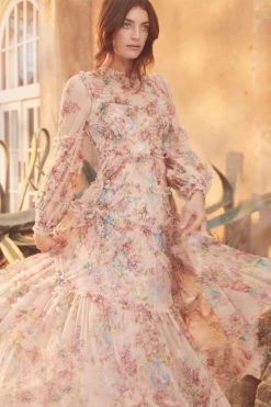 Needle & Thread Holding LTD All - Womenswear Floral Diamond Ruffle Gown