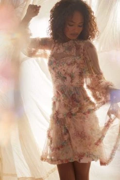 Needle & Thread Holding LTD Floral Diamond Ruffle Dress