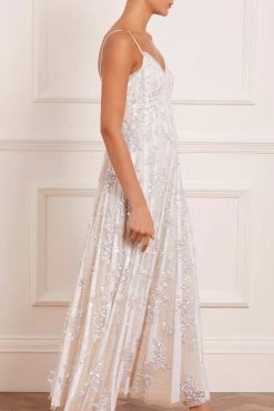 Needle & Thread Holding LTD Floral Evermore Sequin Cami Ankle Gown