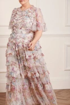 Needle & Thread Holding LTD New Arrivals Floral Wonder Ruffle Gown