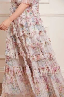 Needle & Thread Holding LTD New Arrivals Floral Wonder Ruffle Gown