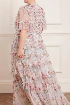 Needle & Thread Holding LTD New Arrivals Floral Wonder Ruffle Gown