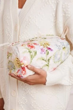 Needle & Thread Holding LTD Iris Bloom Medium Quilted Makeup Bag