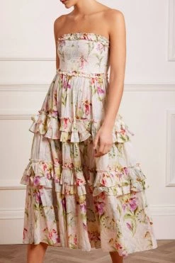 Needle & Thread Holding LTD Iris Cotton Smocked Bandeau Ballerina Dress