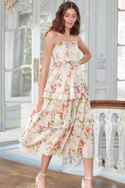 Needle & Thread Holding LTD Iris Cotton Smocked Bandeau Ballerina Dress