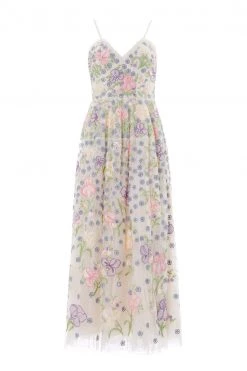 Needle & Thread Holding LTD Iris Embroidered Cami Ankle Gown
