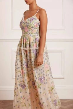Needle & Thread Holding LTD Iris Embroidered Cami Ankle Gown
