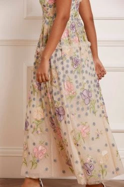 Needle & Thread Holding LTD Iris Embroidered Cami Ankle Gown