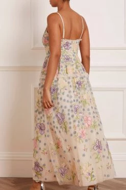 Needle & Thread Holding LTD Iris Embroidered Cami Ankle Gown