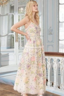 Needle & Thread Holding LTD Iris Embroidered Cami Ankle Gown