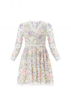 Needle & Thread Holding LTD All - Womenswear Iris Embroidered V-Neck Micro Mini Dress