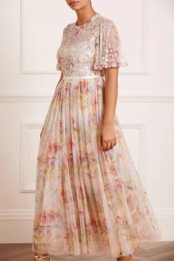 Needle & Thread Holding LTD Iris Sequin Bodice Short Sleeve Round Neck Ankle Gown All - Womenswear 11 Needle & Thread Holding LTD Iris Sequin Bodice Short Sleeve Round Neck Ankle Gown All - Womenswear