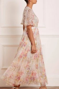 Needle & Thread Holding LTD Iris Sequin Bodice Short Sleeve Round Neck Ankle Gown All - Womenswear 13 Needle & Thread Holding LTD Iris Sequin Bodice Short Sleeve Round Neck Ankle Gown All - Womenswear