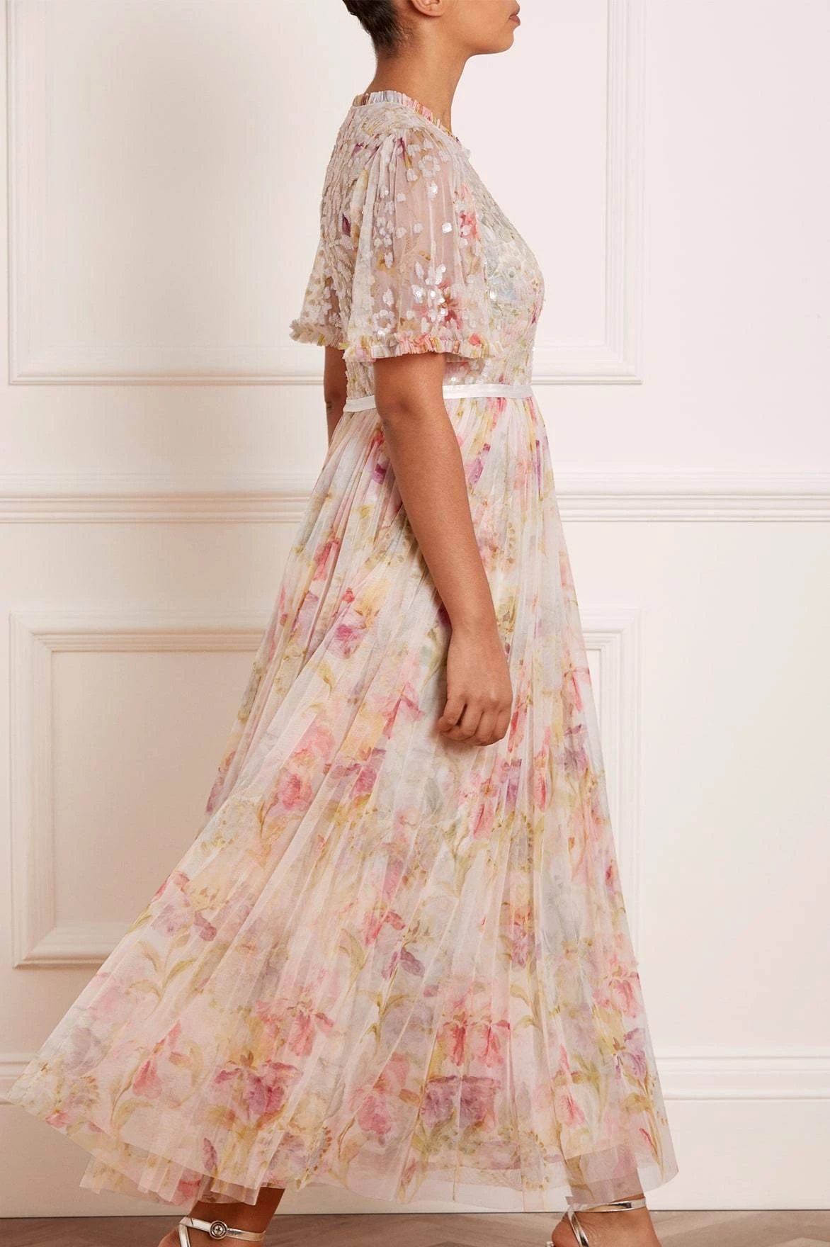 Needle & Thread Holding LTD Iris Sequin Bodice Short Sleeve Round Neck Ankle Gown All - Womenswear 5 Needle & Thread Holding LTD Iris Sequin Bodice Short Sleeve Round Neck Ankle Gown All - Womenswear