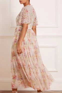 Needle & Thread Holding LTD Iris Sequin Bodice Short Sleeve Round Neck Ankle Gown All - Womenswear 17 Needle & Thread Holding LTD Iris Sequin Bodice Short Sleeve Round Neck Ankle Gown All - Womenswear