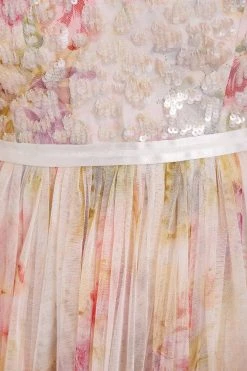 Needle & Thread Holding LTD All - Womenswear Iris Sequin Bodice Short Sleeve V-Neck Ankle Gown