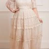 Needle & Thread Holding LTD Midsummer Lace Round Neck Gown