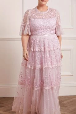 Needle & Thread Holding LTD Midsummer Lace Round Neck Gown