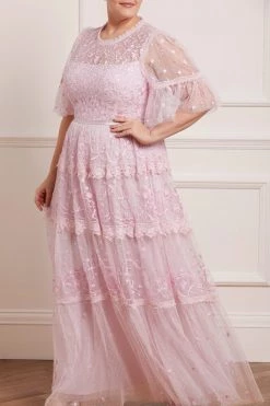 Needle & Thread Holding LTD Midsummer Lace Round Neck Gown