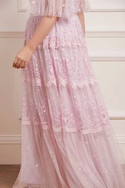 Needle & Thread Holding LTD Midsummer Lace Round Neck Gown