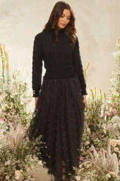 Needle & Thread Holding LTD Mixed Stitch Crochet Trim Short Jumper