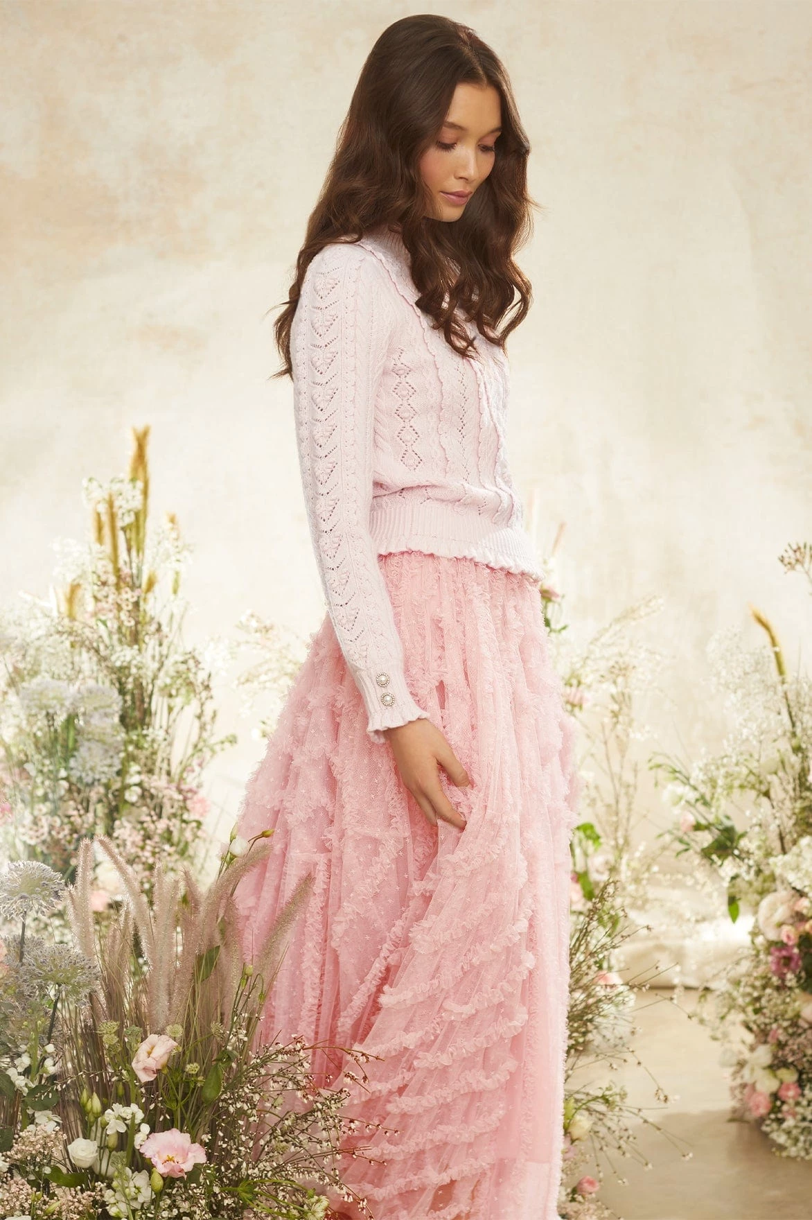 Needle & Thread Holding LTD Mixed Stitch Crochet Trim Short Jumper 1 Needle & Thread Holding LTD Mixed Stitch Crochet Trim Short Jumper