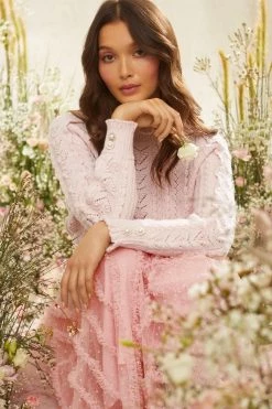 Needle & Thread Holding LTD Mixed Stitch Crochet Trim Short Jumper 15 Needle & Thread Holding LTD Mixed Stitch Crochet Trim Short Jumper