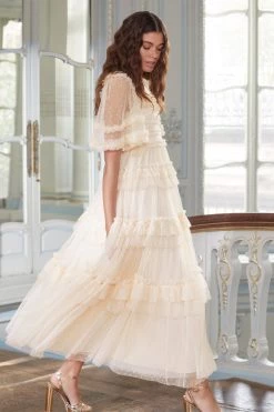 Needle & Thread Holding LTD Peaches Smocked Ankle Gown