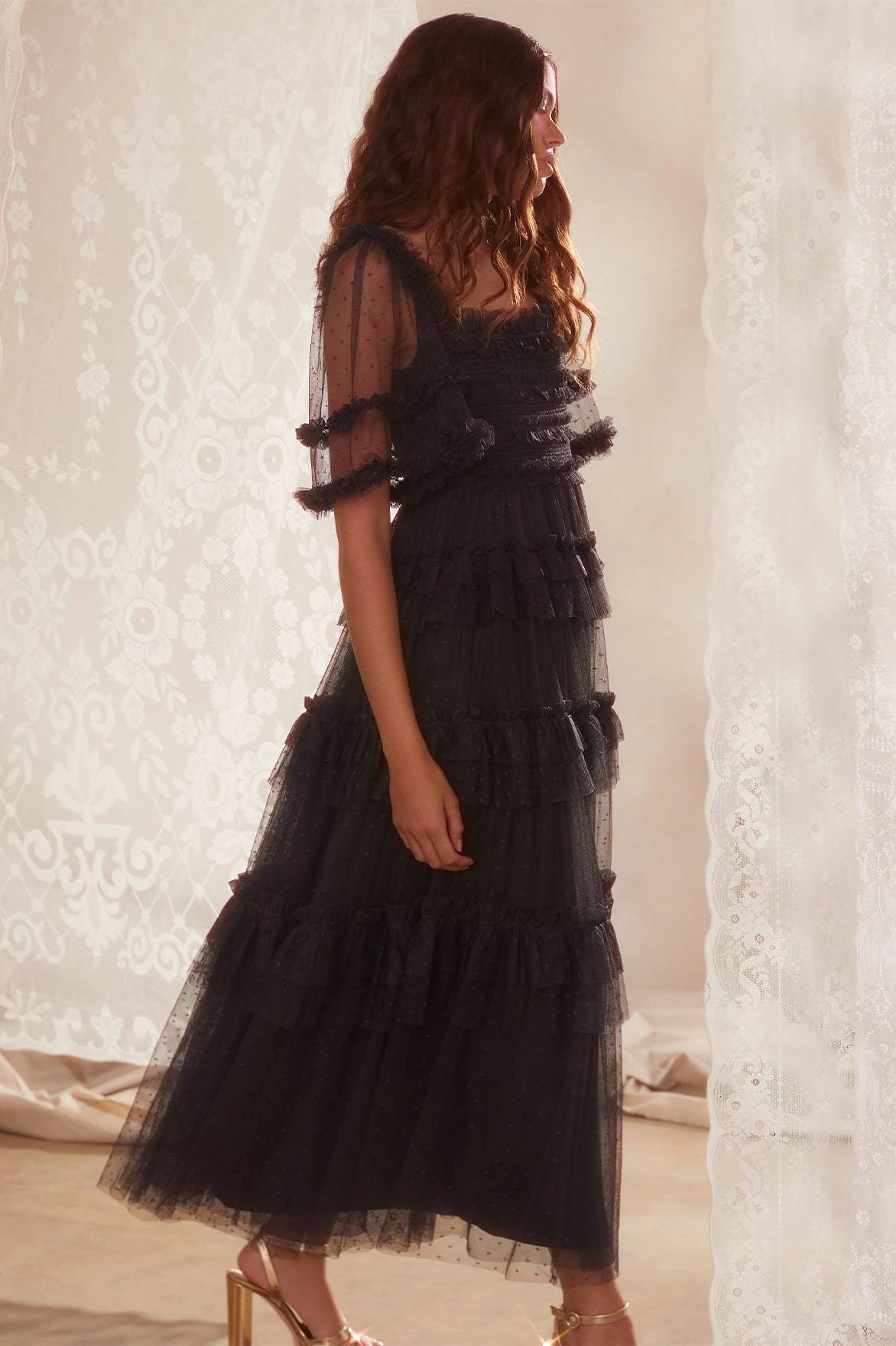 Needle & Thread Holding LTD Peaches Smocked Ankle Gown 8 Needle & Thread Holding LTD Peaches Smocked Ankle Gown