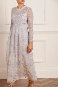 Needle & Thread Holding LTD New Arrivals Ribbon Lace Long Sleeve Ankle Gown