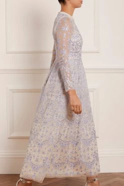 Needle & Thread Holding LTD New Arrivals Ribbon Lace Long Sleeve Ankle Gown