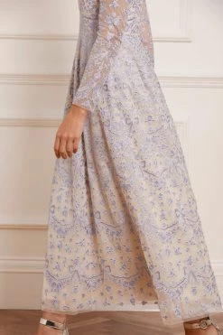 Needle & Thread Holding LTD New Arrivals Ribbon Lace Long Sleeve Ankle Gown