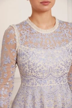 Needle & Thread Holding LTD New Arrivals Ribbon Lace Long Sleeve Ankle Gown