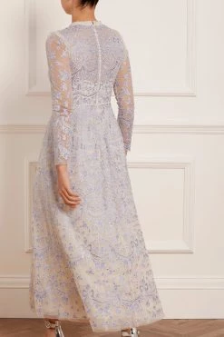 Needle & Thread Holding LTD New Arrivals Ribbon Lace Long Sleeve Ankle Gown