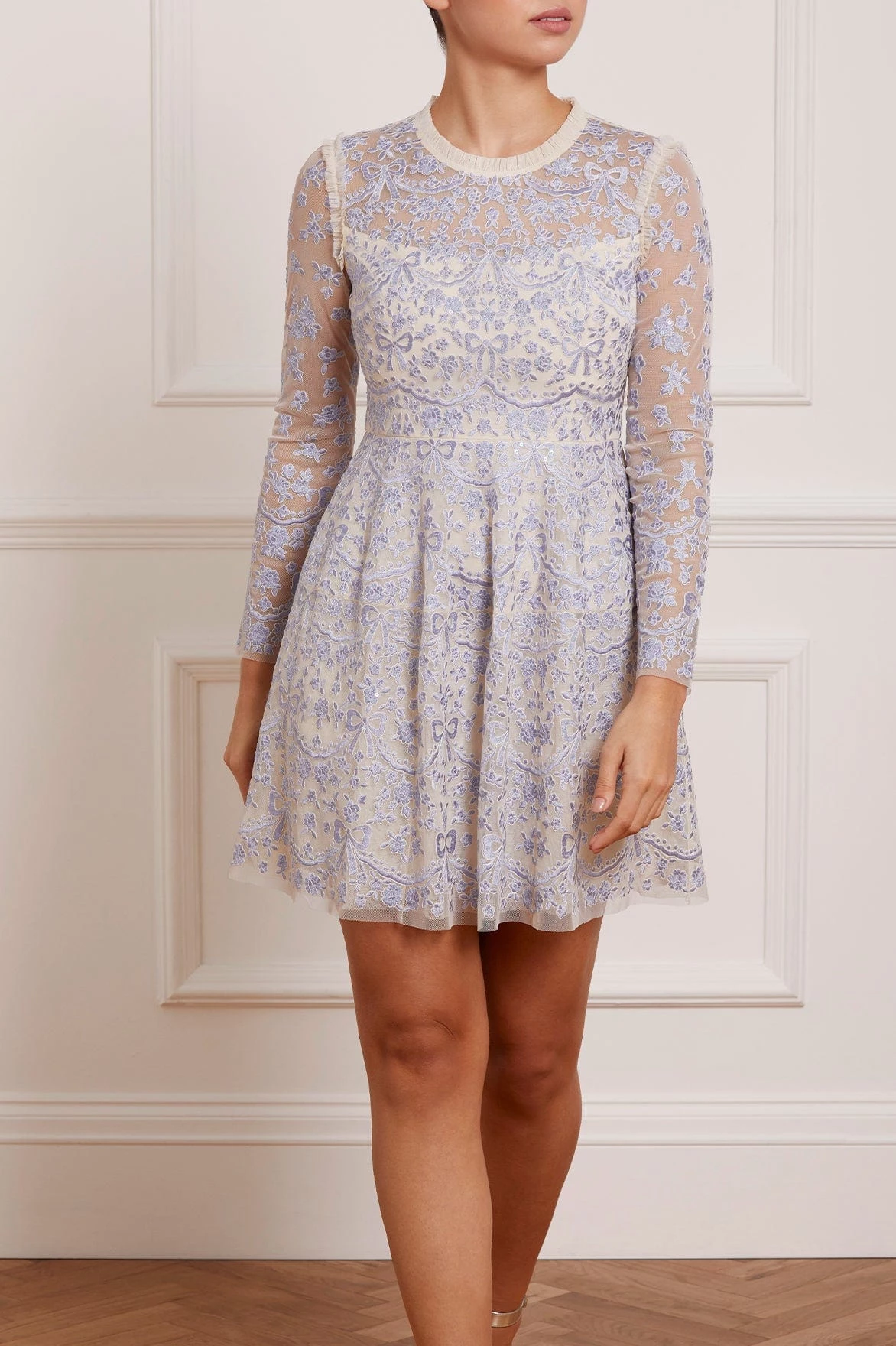 Needle & Thread Holding LTD Ribbon Lace Long Sleeve Micro Mini Dress New Arrivals 1 Needle & Thread Holding LTD Ribbon Lace Long Sleeve Micro Mini Dress New Arrivals